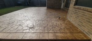 Stone stamped patio project by Sam The Concrete Man