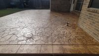 Stone stamped patio project by Sam The Concrete Man
